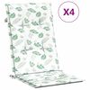 vidaXL Cojines de silla de respaldo alto 4 uds tela estampado de hojas