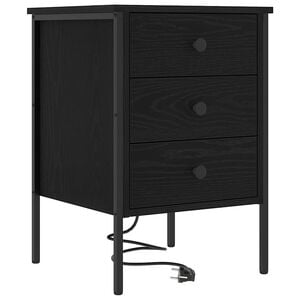 vidaXL Armario de Noche Roble Negro 42 x 41 x 61 cm