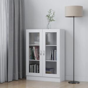 vidaXL Vitrina de madera contrachapada blanco 82,5x30,5x115 cm