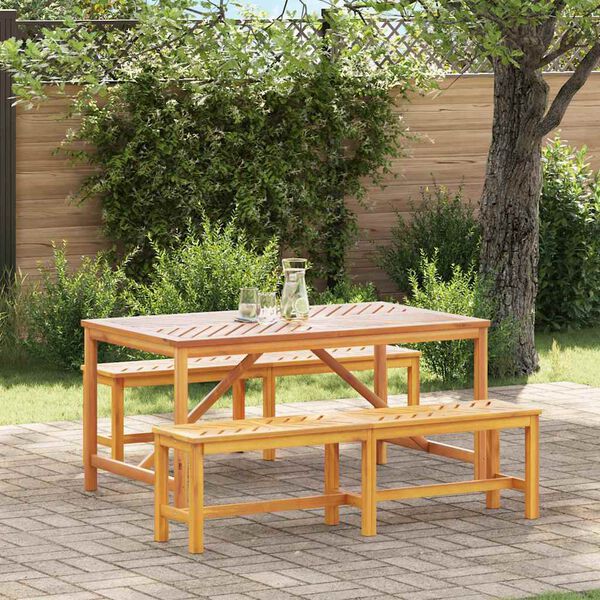 vidaXL Conjunto de Comedor de Jardín 3 pcs Marrón