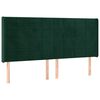 vidaXL Cabecero con orejas de terciopelo verde oscuro 183x16x118/128cm