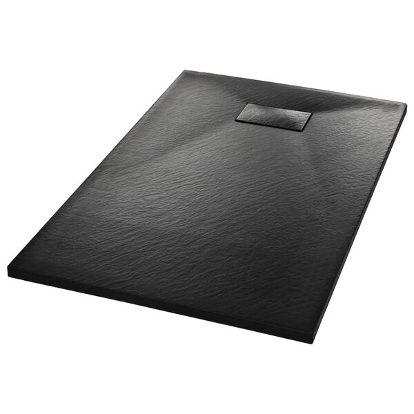 vidaXL Plato de ducha SMC negro 100x80 cm