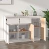 vidaXL Aparador de madera maciza de pino blanco 110x34x75 cm