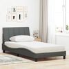 vidaXL Cama con colch&oacute;n Hanko tela gris oscuro 100x200 cm