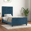 vidaXL Estructura de cama sin colch&oacute;n terciopelo azul oscuro 90x200 cm