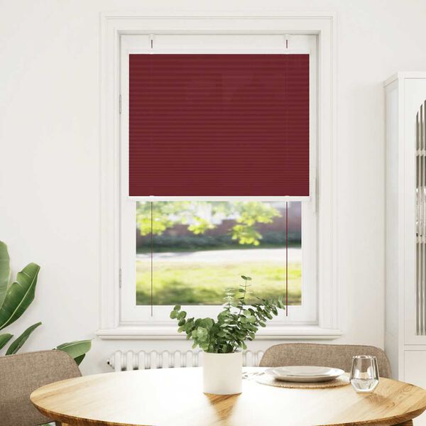 vidaXL Estor Plisado rojo burdeos 75x150 cm Tela Ancho 74,4 cm