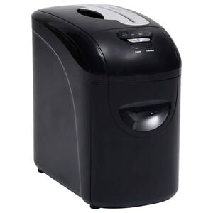 vidaXL Trituradora de papel 10 hojas microcorte negra