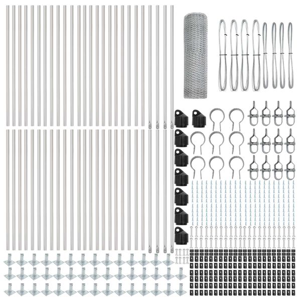 vidaXL Poste de Valla Plateado 100 x 0,6 m (malla de 25 mm) Acero