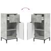 vidaXL Juego de muebles de ba&ntilde;o con caj&oacute;n 2 pcs Gris Concreto