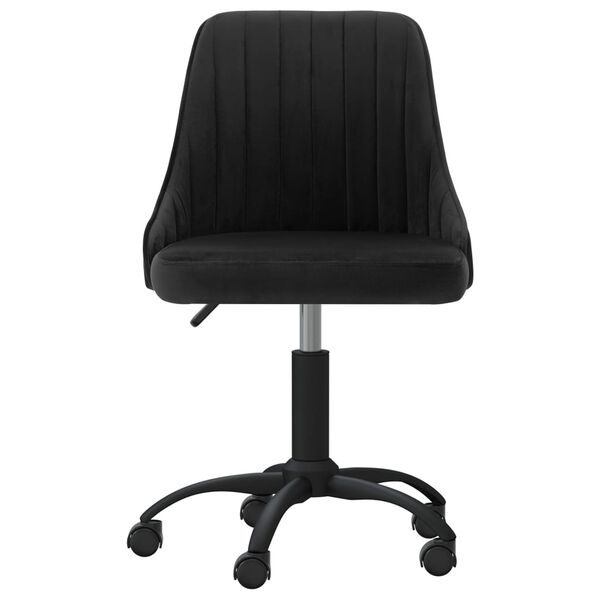 vidaXL Silla de comedor giratoria de terciopelo negro