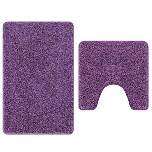 vidaXL Conjunto de alfombra de ba&ntilde;o antideslizante 2 pcs Morado PP