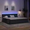 vidaXL Cama con almacenamiento y LED con LED Gris oscuro 200 x 200 cm