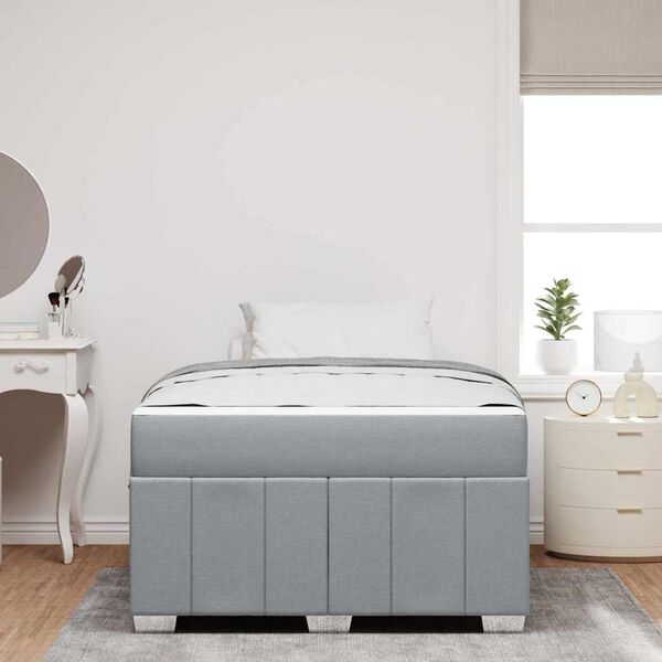 vidaXL Estructura de cama con colch&oacute;n Gris Claro 120 x 190 cm tela