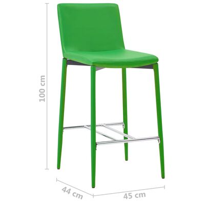 vidaXL Juego de mesa alta y taburetes 5 piezas cuero sintético verde