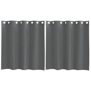 vidaXL Cortinas de gasa con ojales 2 uds gris oscuro 140x140 cm