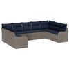 vidaXL Conjunto de sof&aacute; de jard&iacute;n Gris rat&aacute;n sint&eacute;tico
