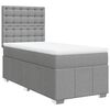 vidaXL Cama box spring con colch&oacute;n tela gris claro 90x200 cm