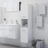 vidaXL Armario de baño madera contrachapada blanco brillo 30x30x130 cm