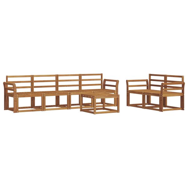 vidaXL Conjunto de sof&aacute;s de exterior 7 pcs Natural