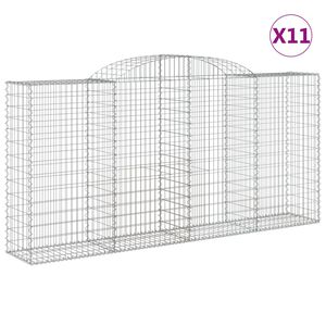 vidaXL Cestas gaviones 11 uds forma de arco hierro 300x50x140/160 cm