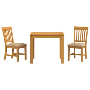 vidaXL Conjunto de comedor 3 uds. Beige Madera de Roble S&oacute;lido