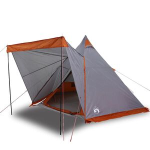 vidaXL Tienda familiar tipi para 6 personas impermeable gris naranja