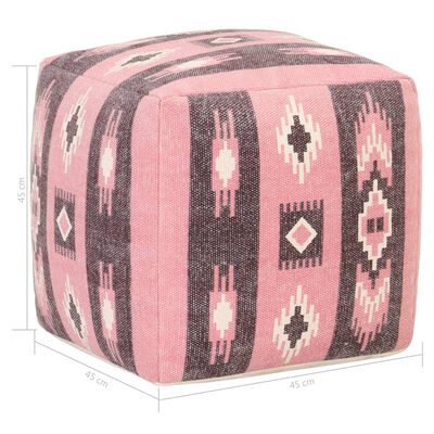 vidaXL Puf de diseño estampado de algodón rosa 45x45x45 cm