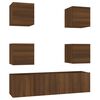 vidaXL Set de muebles para TV 6 pzas madera contrachapada roble marr&oacute;n