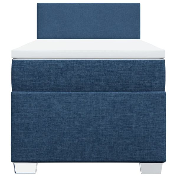 vidaXL Cama box spring con colchón tela azul 100x200 cm