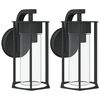 vidaXL Apliques de exterior 2 unidades acero inoxidable negro