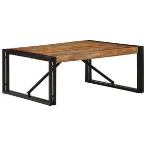 vidaXL Mesa de centro multicolor 80x80x35 cm madera maciza reciclada