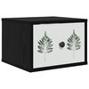 vidaXL Mesita de noche de pared HANAU Roble Negro 36 x 33 x 25 cm