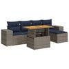 vidaXL Set de muebles de jard&iacute;n 6 pzas y cojines rat&aacute;n sint&eacute;tico gris