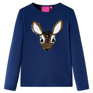 Camiseta infantil de manga larga azul marino 92