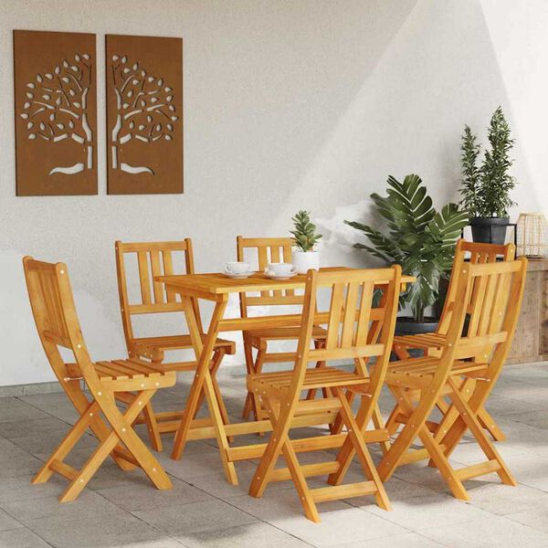 vidaXL Silla de Jard&iacute;n 6 pcs Aceite Natural 40 x 42 x 85 cm