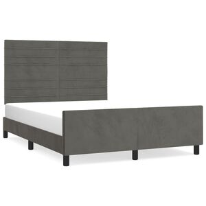 vidaXL Estructura de cama sin colch&oacute;n terciopelo gris oscuro 140x200cm
