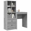 vidaXL Escritorio con caj&oacute;n 2 pcs Gris Sonoma