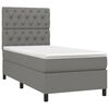 vidaXL Cama box spring con colch&oacute;n tela gris oscuro 80x200 cm