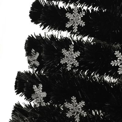 vidaXL Árbol de Navidad copos de nieve LED fibra óptica negro 150 cm