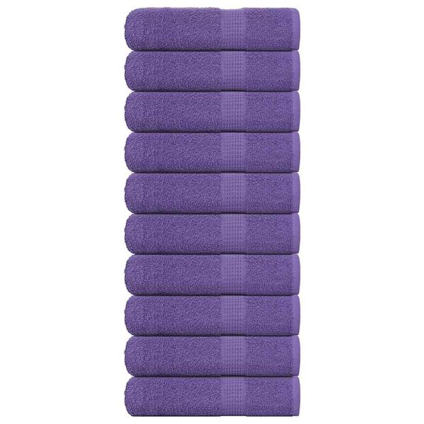 vidaXL Toallas de ba&ntilde;o FROGN 10 uds morado 100x150 cm 360 g/m&sup2;