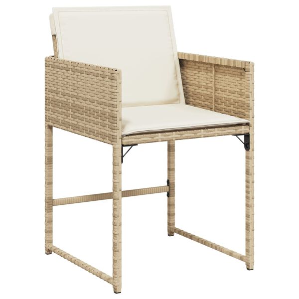 vidaXL Set comedor de jard&iacute;n 9 pzas con cojines rat&aacute;n sint&eacute;tico beige