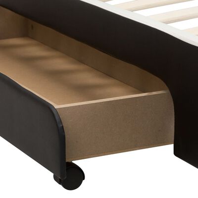 vidaXL Estructura de cama con cajones piel sintética negra 180x200 cm