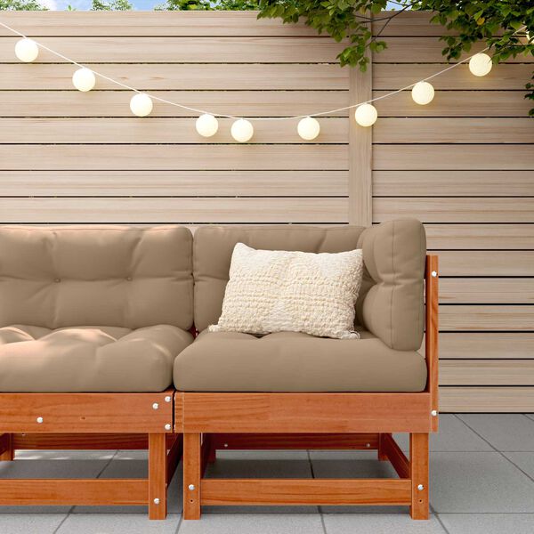 vidaXL Sof&aacute; de esquina de jard&iacute;n Pino macizo Marr&oacute;n Cera