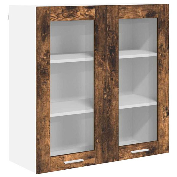 vidaXL Mueble colgante con puerta Roble ahumado 80 x 31 x 80 cm