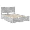 vidaXL Estructura de cama con cabecera Gris Concreto 140 x 190 cm