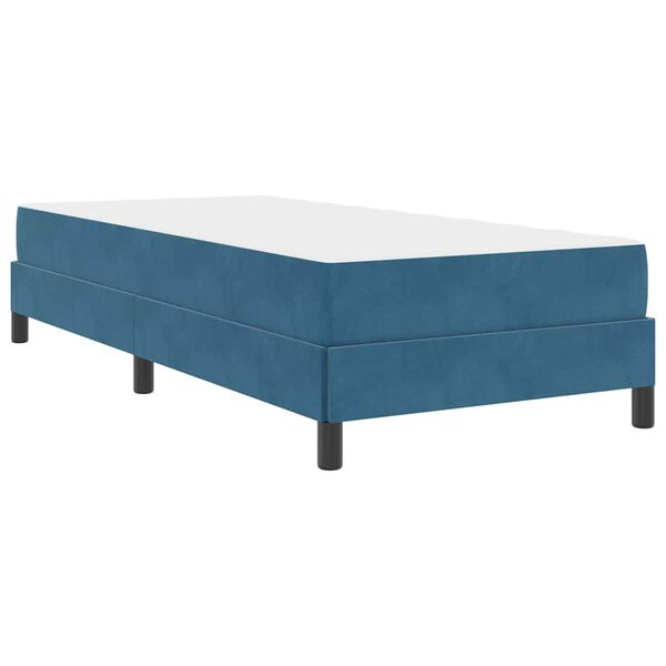 vidaXL Cama tipo Box Spring con colchón Azul Oscuro 80 x 200 cm tela