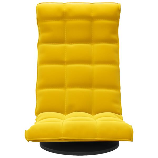vidaXL Silla de suelo giratoria de terciopelo amarillo