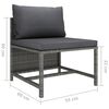 vidaXL Set de muebles de jardín 12 pzas y cojines ratán sintético gris