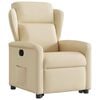 vidaXL Sill&oacute;n reclinable elevable de tela color crema