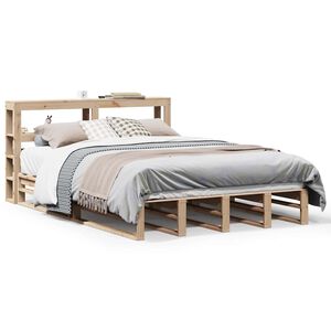 vidaXL Estructura de cama sin colch&oacute;n madera maciza de pino 140x190 cm